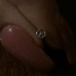 Peace sign nose ring